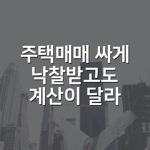 주택매매 싸게 낙찰받고도 계산이 달라진 날 - 요약