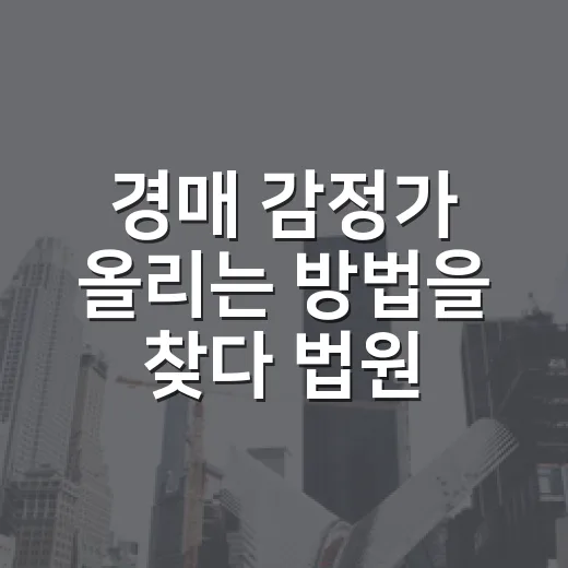 경매 감정가 올리는 방법을 찾다 법원에서 막힌 이유 - 요약