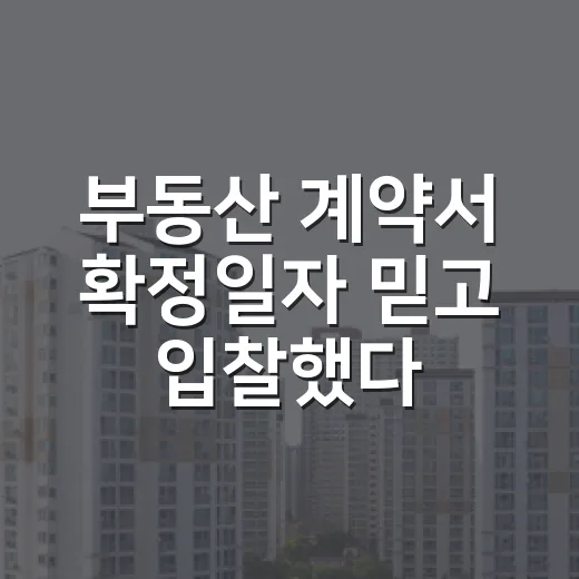 부동산 계약서 확정일자 믿고 입찰했다가 멈춘 이유 - 요약