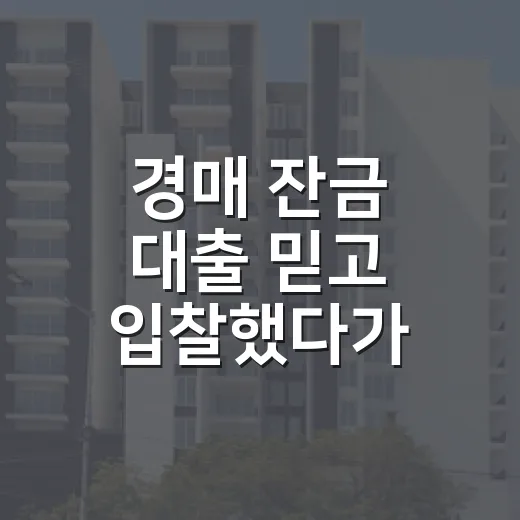 경매 잔금 대출 믿고 입찰했다가 자금표를 다시 쓴 날 - 요약