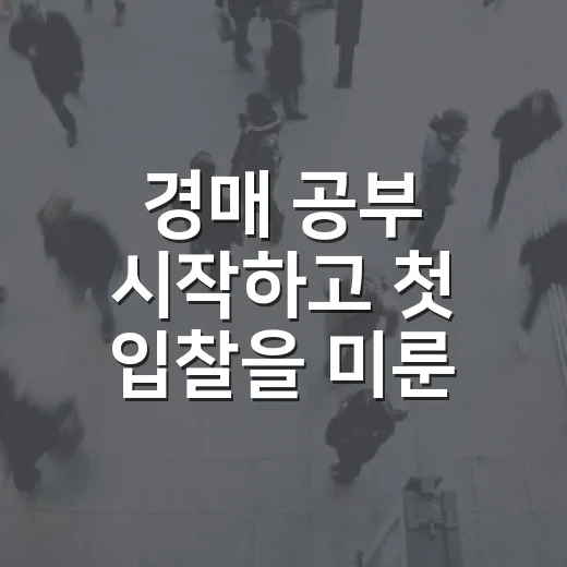 경매 공부 시작하고 첫 입찰을 미룬 이유 - 요약