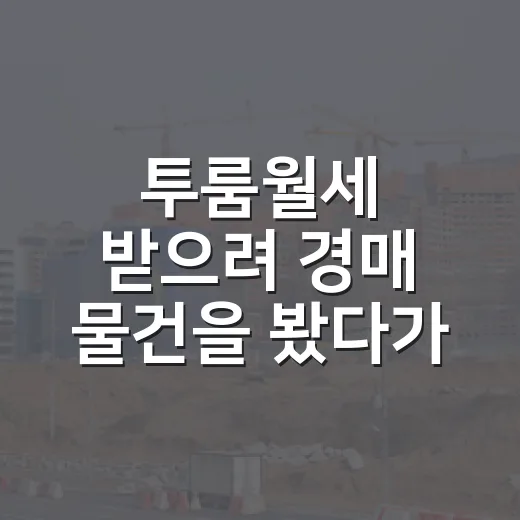 투룸월세 받으려 경매 물건을 봤다가 계산기를 다시 켰다 - 요약