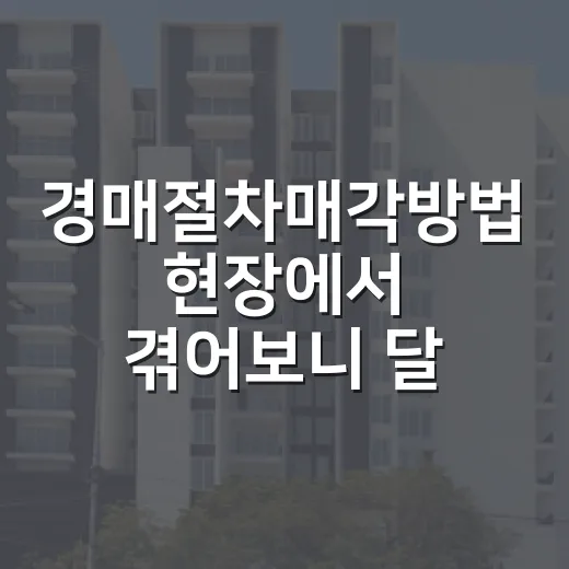 경매절차매각방법 현장에서 겪어보니 달랐다 - 요약