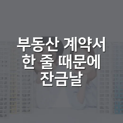 부동산 계약서 한 줄 때문에 잔금날 멈춰 섰다 - 요약