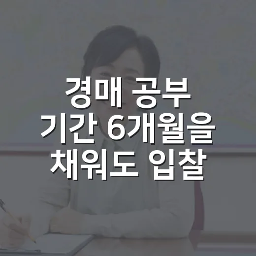 경매 공부 기간 6개월을 채워도 입찰이 무서웠던 이유 - 요약