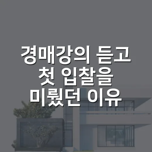 경매강의 듣고 첫 입찰을 미뤘던 이유 - 요약