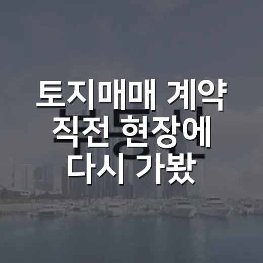 토지매매 계약 직전 현장에 다시 가봤더니 - 요약