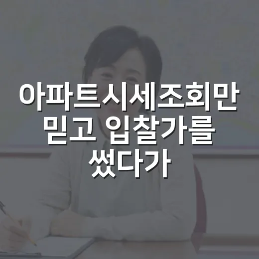 아파트시세조회만 믿고 입찰가를 썼다가 멈춘 이유 - 요약
