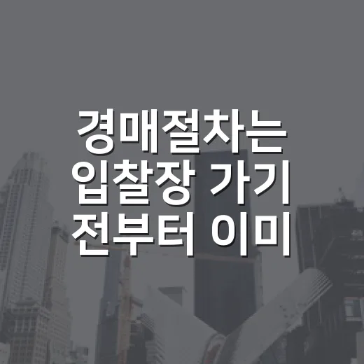 경매절차는 입찰장 가기 전부터 이미 시작됐다 - 요약