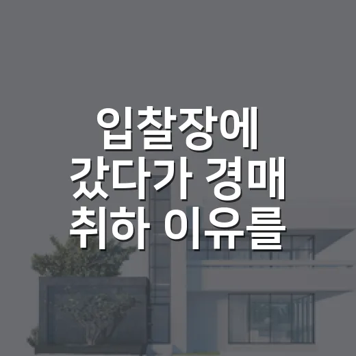입찰장에 갔다가 경매 취하 이유를 알았다 - 요약