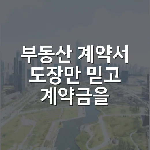 부동산 계약서 도장만 믿고 계약금을 보낼 뻔했다 - 요약