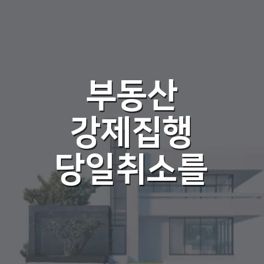 부동산 강제집행 당일취소를 겪고 달라진 명도 협상 - 요약