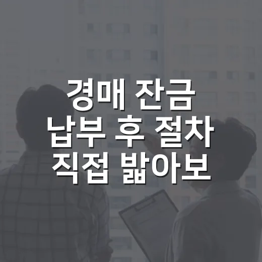 경매 잔금 납부 후 절차 직접 밟아보니 명도가 남았다 - 요약