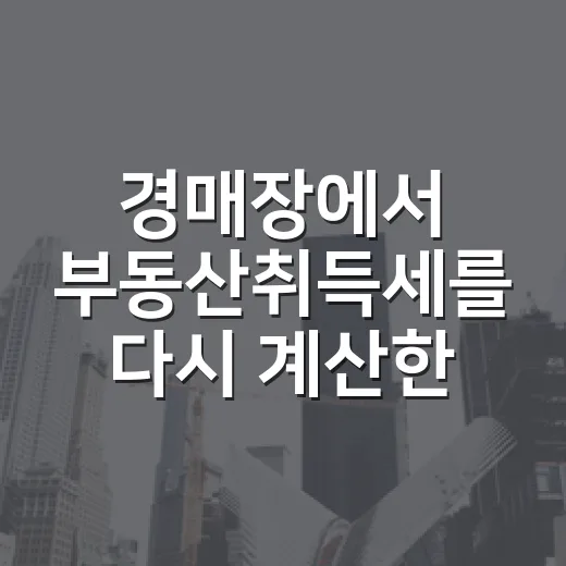 경매장에서 부동산취득세를 다시 계산한 이유 - 요약
