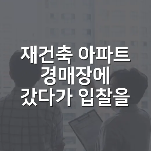 재건축 아파트 경매장에 갔다가 입찰을 접은 이유 - 요약