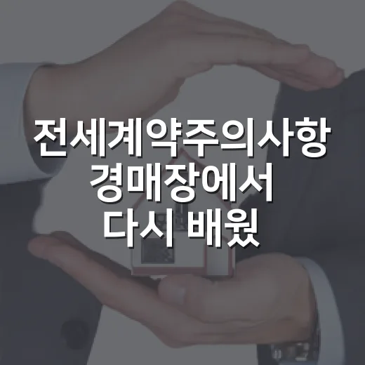 전세계약주의사항 경매장에서 다시 배웠다 - 요약