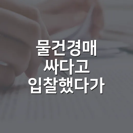 물건경매 싸다고 입찰했다가 멈춘 이유 - 요약