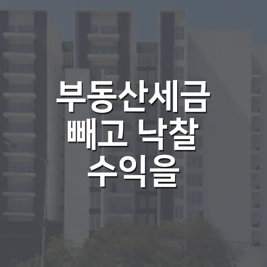 부동산세금 빼고 낙찰 수익을 계산했다가 놀랐다 - 요약