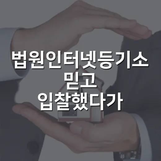 법원인터넷등기소 믿고 입찰했다가 멈춰 선 이유 - 요약