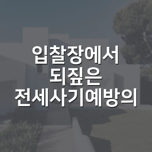 입찰장에서 되짚은 전세사기예방의 순서 - 요약