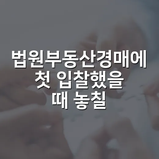 법원부동산경매에 첫 입찰했을 때 놓칠 뻔한 것 - 요약