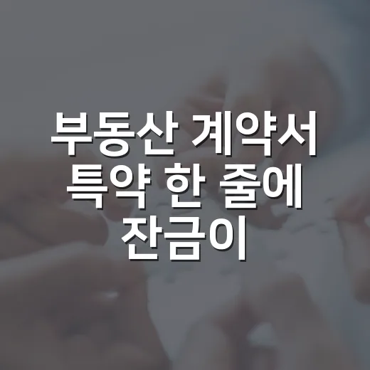 부동산 계약서 특약 한 줄에 잔금이 걸렸던 날 - 요약