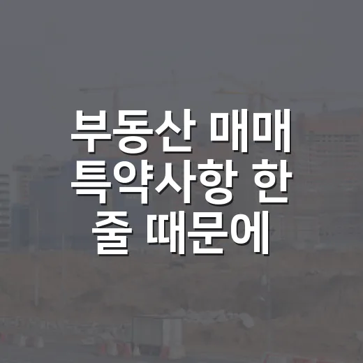 부동산 매매 특약사항 한 줄 때문에 잔금이 밀렸다 - 요약