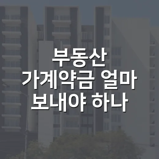 부동산 가계약금 얼마 보내야 하나 현장에서 배운 이야기 - 요약