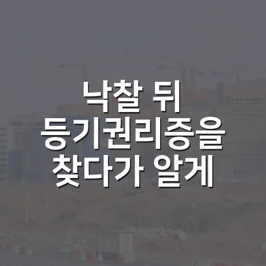 낙찰 뒤 등기권리증을 찾다가 알게 된 것 - 요약