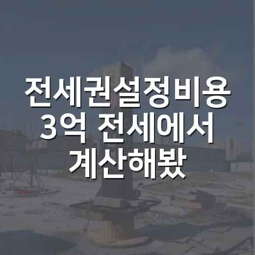 전세권설정비용 3억 전세에서 계산해봤더니 - 요약