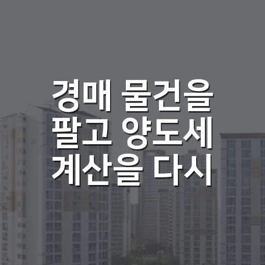 경매 물건을 팔고 양도세 계산을 다시 해봤더니 - 요약