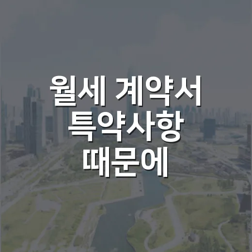 월세 계약서 특약사항 때문에 보증금이 걱정됐던 날 - 요약