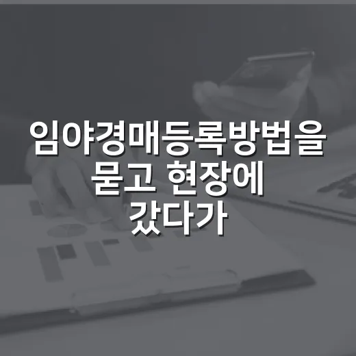 임야경매등록방법을 묻고 현장에 갔다가 멈춘 이유 - 요약