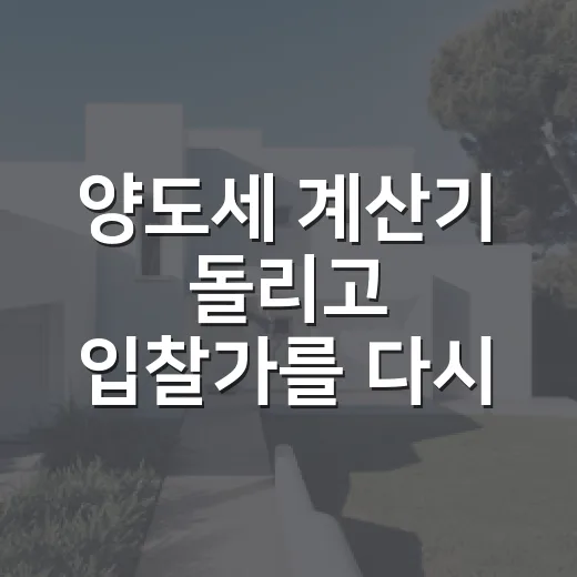 양도세 계산기 돌리고 입찰가를 다시 깎은 이유 - 요약