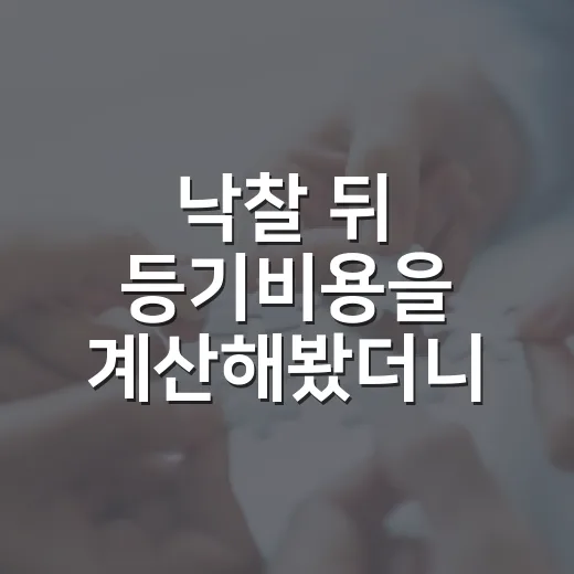 낙찰 뒤 등기비용을 계산해봤더니 돈이 더 들었다 - 요약