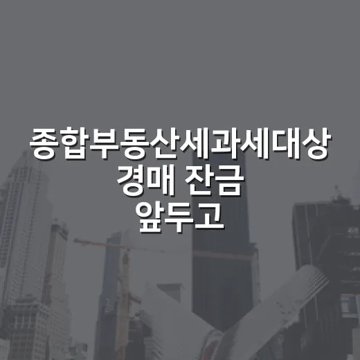 종합부동산세과세대상 경매 잔금 앞두고 다시 봤다 - 요약