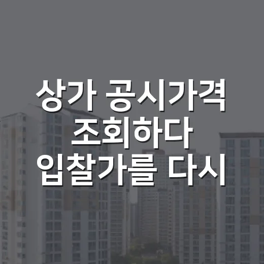 상가 공시가격 조회하다 입찰가를 다시 계산한 이유 - 요약