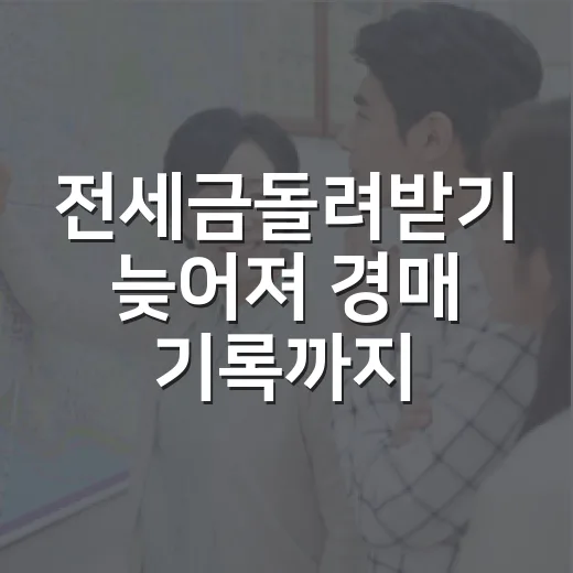 전세금돌려받기 늦어져 경매 기록까지 들여다봤다 - 요약