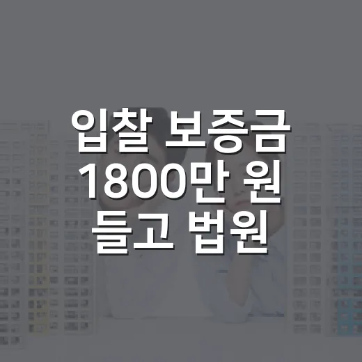 입찰 보증금 1800만 원 들고 법원에 갔더니 - 요약
