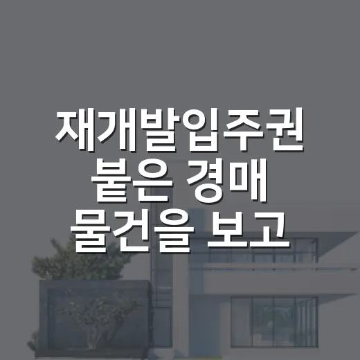 재개발입주권 붙은 경매 물건을 보고 발길을 돌린 이유 - 요약