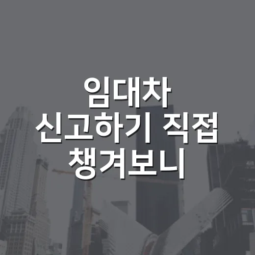 임대차 신고하기 직접 챙겨보니 계약일이 먼저였다 - 요약