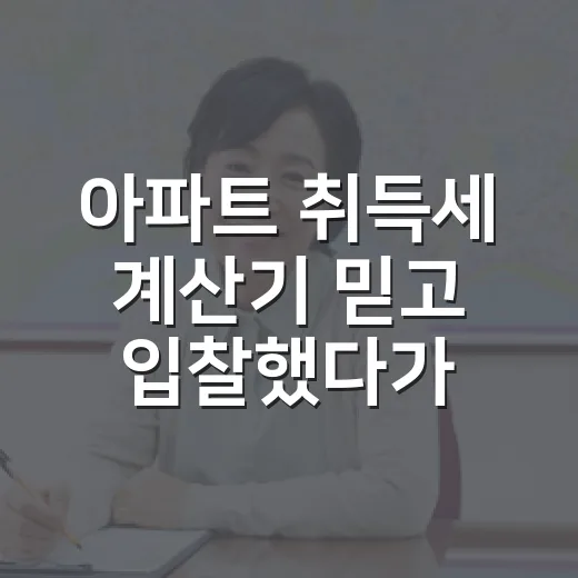 아파트 취득세 계산기 믿고 입찰했다가 숫자를 다시 본 이유 - 요약