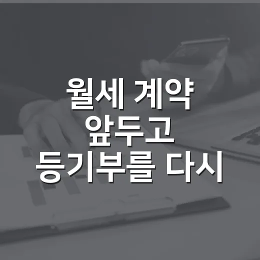 월세 계약 앞두고 등기부를 다시 봤더니 - 요약