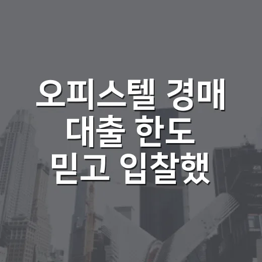 오피스텔 경매 대출 한도 믿고 입찰했다가 놀란 날 - 요약
