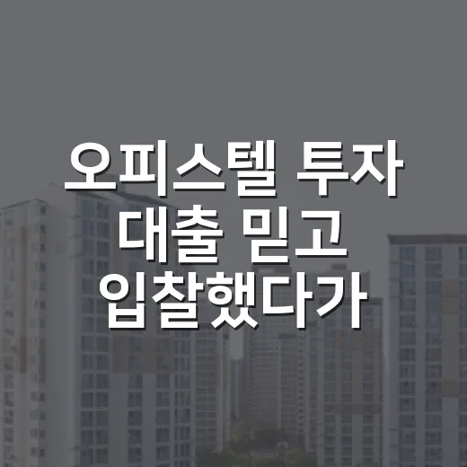 오피스텔 투자 대출 믿고 입찰했다가 계산이 달라졌다 - 요약