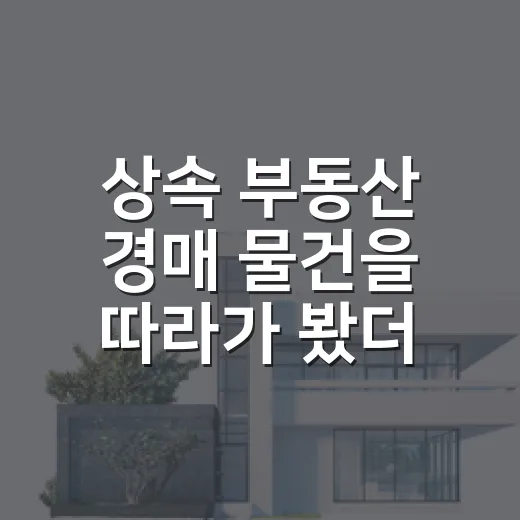 상속 부동산 경매 물건을 따라가 봤더니 - 요약