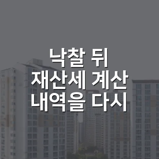 낙찰 뒤 재산세 계산 내역을 다시 본 이유 - 요약
