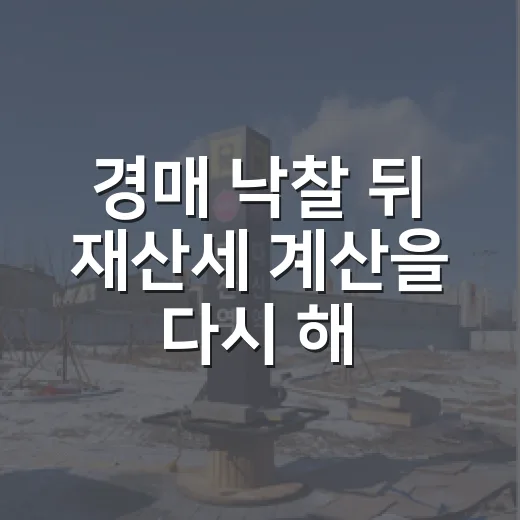 경매 낙찰 뒤 재산세 계산을 다시 해본 이유 - 요약