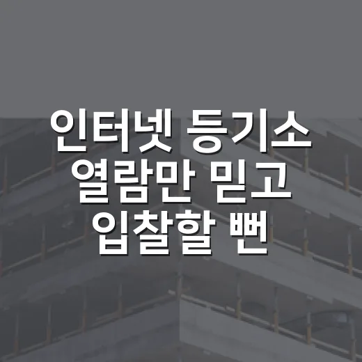 인터넷 등기소 열람만 믿고 입찰할 뻔했다 - 요약