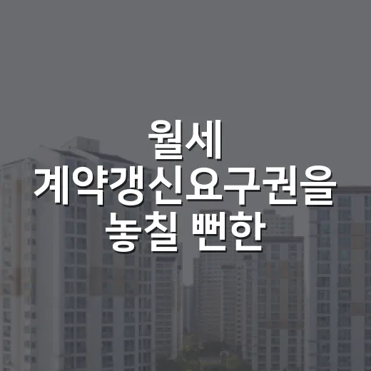 월세 계약갱신요구권을 놓칠 뻔한 입찰 이야기 - 요약